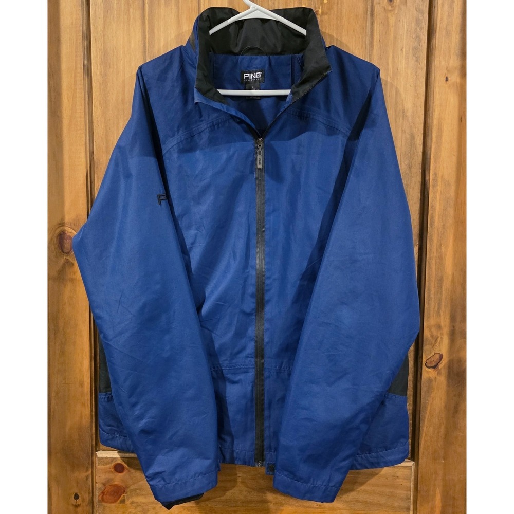 Ping Collection Mens Waterproof Golf Jacket Blue Large Sustainable Lightweight
